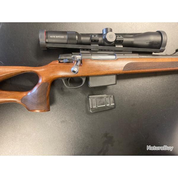Carabine ATA Turqua crosse bois trou de pouce cal308 Winchester+lunette Browning 2-12X50i Kite Optic