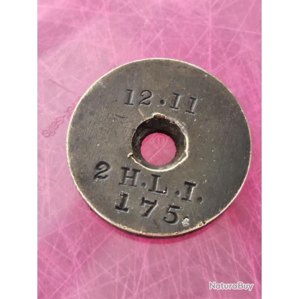 Disque / pastille de crosse de fusil Enfield num�ro 1 avec affectation r�gimentaire
