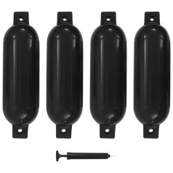 Pare-choc de bateau 4 pcs noir 51x14 cm PVC