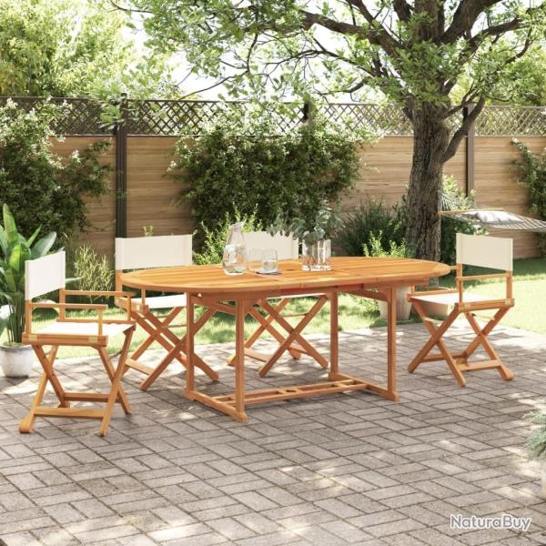 Chaises de jardin pliables lot de 4 blanc cr�me tissu