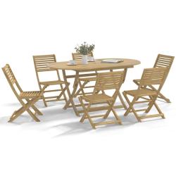 Ensemble &agrave; manger de jardin 7 pcs Bois d'acacia solide