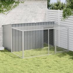 Niche pour chien avec enclos Anthracite 197 x 194 x 110 cm Acier galvanis&eacute;