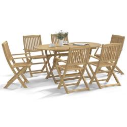 Ensemble &agrave; manger de jardin 7 pcs Bois d'acacia solide