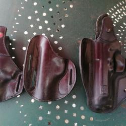 3 holster cuir tr&egrave;s bon &eacute;tat