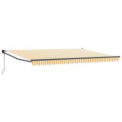 Auvent r&eacute;tractable &eacute;lectrique Jaune et blanc 4 x 2 m