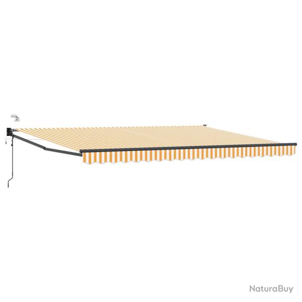 Auvent r�tractable �lectrique Jaune et blanc 4 x 2 m