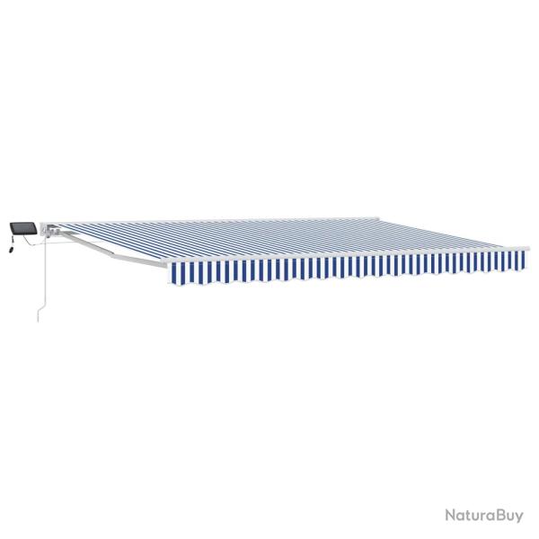 Cadre de store manuel avec LEDs Bleu et Blanc 4 x 2 m