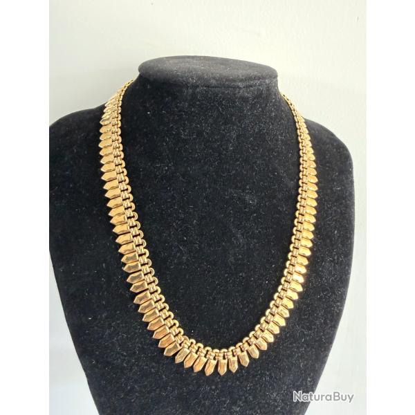 Magnifique collier or jaune 18 carats - 43 cm - collier - raz le cou