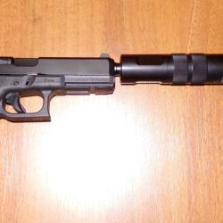 PISTOLET GLOCK 17 GENERATION 5 FILETE CAL 9X19 ETAT NEUF AVEC SILENCIEUX