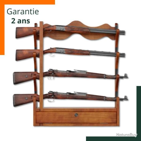 R�teliers et porte-fusils 4 fusils avec tiroir - 60kg - Garantie 2 ans