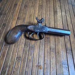 PISTOLET A PERCUSSION JUXTAPOS&Eacute;S DE DEFENSE CIRCA 1840-50 Napol&eacute;on