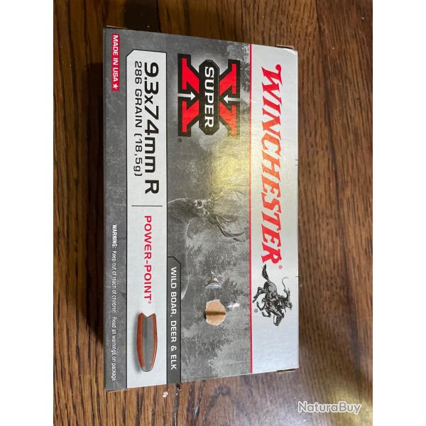 Vend 2 bo�tes de winchester 9.3/74R 296grain (18,5g)