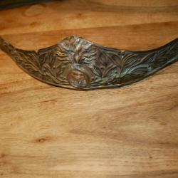 Bandeau laiton de casque de cuirassier en mauvais &eacute;tat