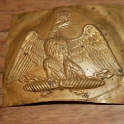 Plaque en laiton emboutie avec Aigle Second Empire