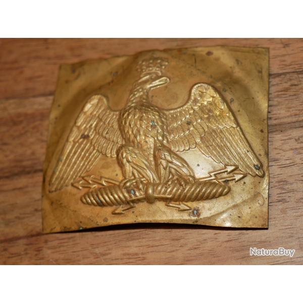 Plaque en laiton emboutie avec Aigle Second Empire