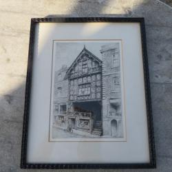 VINTAGE - Ancienne gravure "God's Providence House CHESTER" - ANGLETERRE (XX&eacute;)