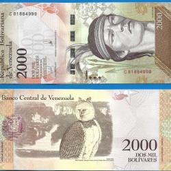 Venezuela 2000 Bolivares 2016 Billet Bolivar Aigle