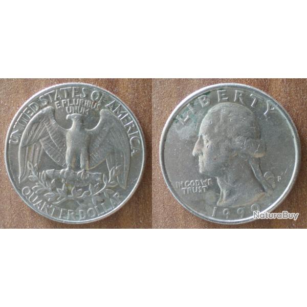Usa 25 Cents 1990 Quarter Dollar Mint P Philadelphia Cent Piece Etats Unis Dollars