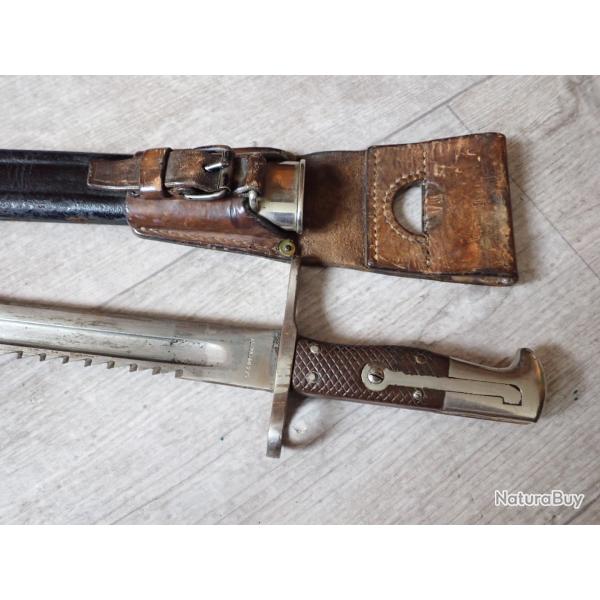 Sans matricule, Ba�onnette VETTERLI pour musiciens ou gardiens de prison suisse. Mdle chrom� + PF