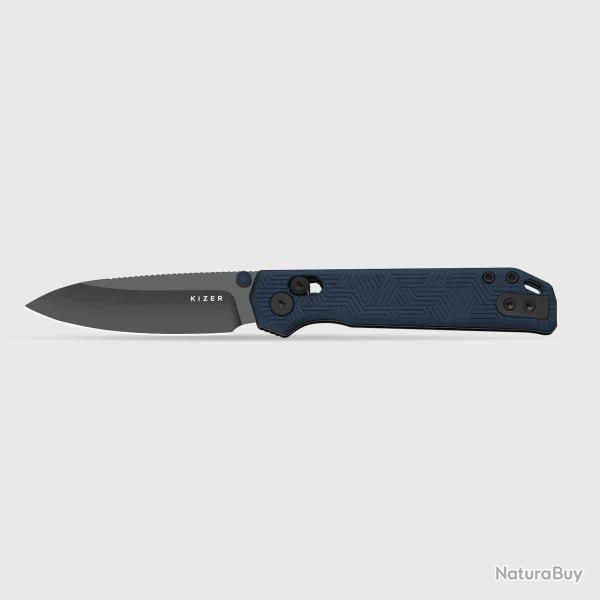 Couteau Kizer Begleiter 2.0 Lame Acier S35VN Matte DLC Manche Alu Bleu Clutch Lock KI34582CDA1