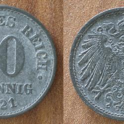 Allemagne 10 Pfennig 1921 Piece