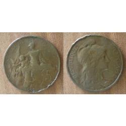 France 5 Centimes 1902 Piece Marianne par Dupuis Centime Francs Franc Cent