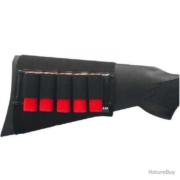 Cartouchi�re de crosse extensible 5 cartouches calibre 12, 16 ou 20 pour fusil
