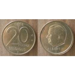 Belgique 20 Francs 1996 Argent Albert 2 Roi Des Belges Piece Frcs Frs Frc