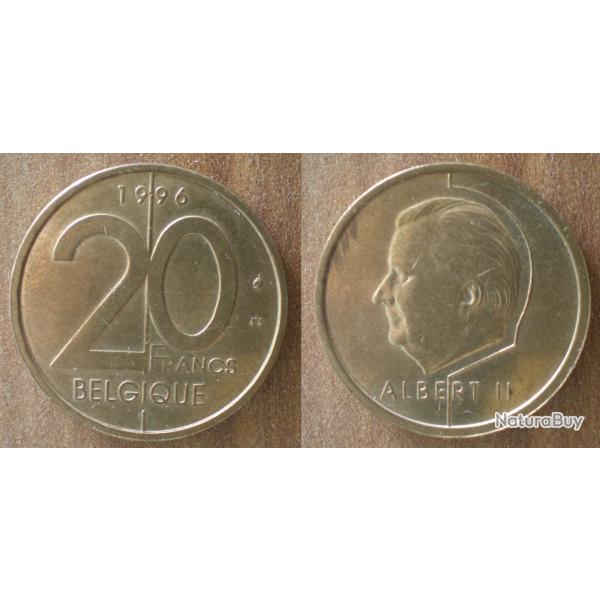 Belgique 20 Francs 1996 Argent Albert 2 Roi Des Belges Piece Frcs Frs Frc