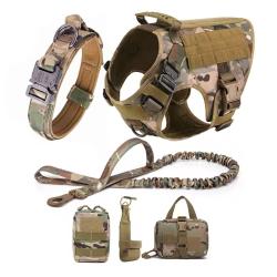 Ensemble Harnais, Collier, Laisse, Pochette CAMO Taille au Choix S, M, L ou XL