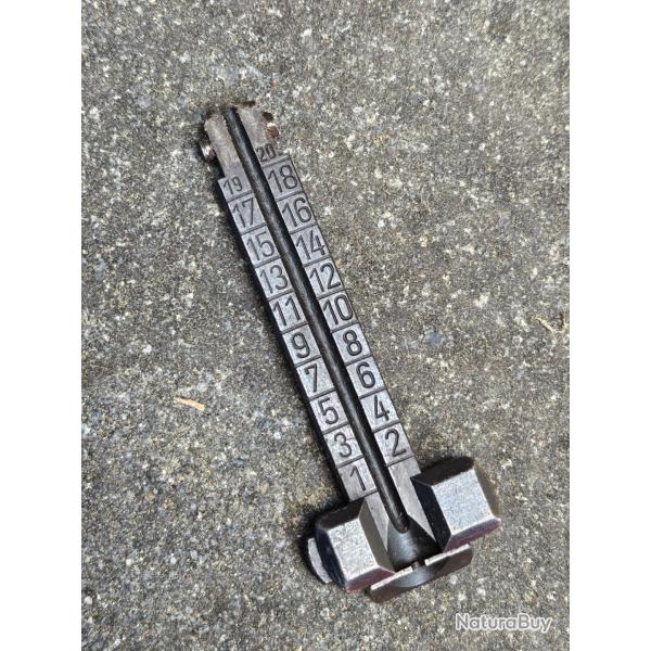 Planchette de hausse de Mauser 98k k98 ww2 avec son curseur ( ref 0526)