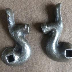 Paire de chien &eacute;bauche pour fusil de chasse XIXe .