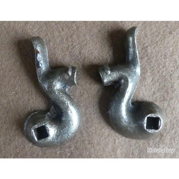 Paire de chien �bauche pour fusil de chasse XIXe .