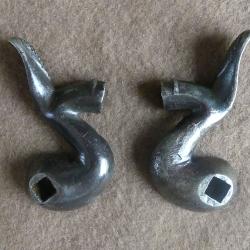Paire de chien  pour fusil de chasse XIXe .