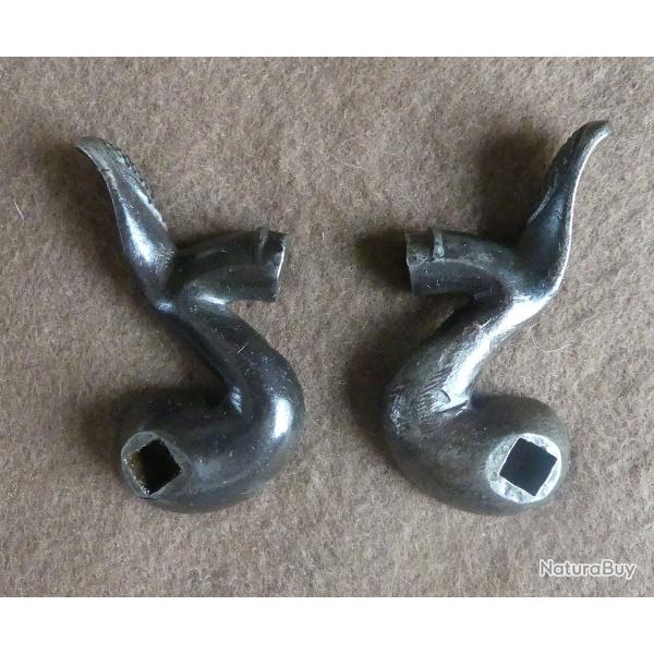 Paire de chien  pour fusil de chasse XIXe .