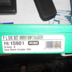 Outils rechargement RCBS pour calibre 8X57 et 8x60