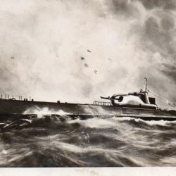 Carte Postale "Le Sous-Marin Surcouf" par Robert Blondel -N&deg;8109