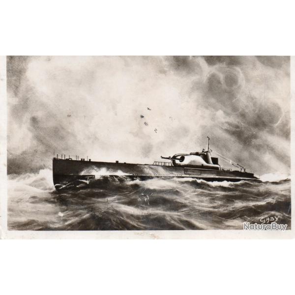 Carte Postale "Le Sous-Marin Surcouf" par Robert Blondel -N�8109