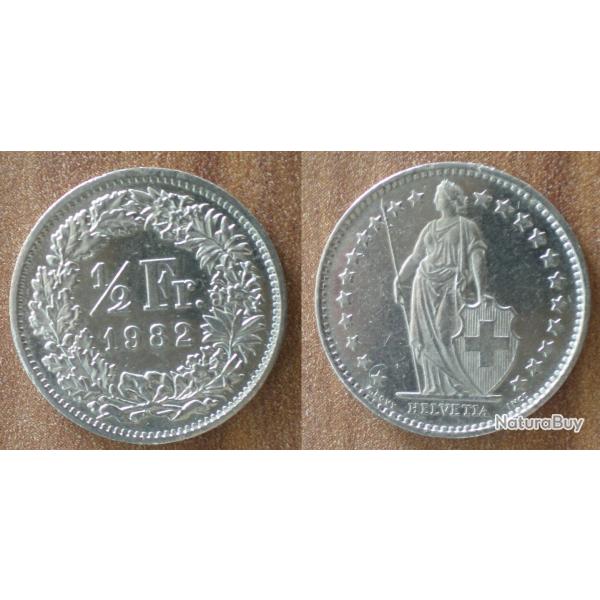 Suisse 1/2 Franc 1982 Piece 50 Rappens Francs