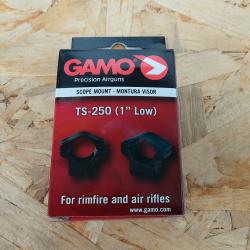 Colliers Gamo TS-250 1" pour rail 9/11mm LOW(montage bas)