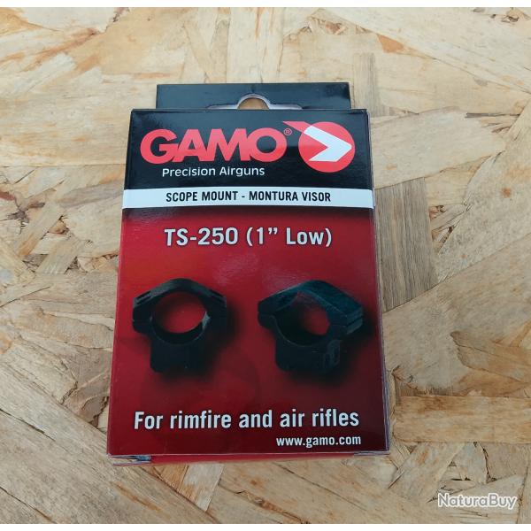 Colliers Gamo TS-250 1" pour rail 9/11mm LOW(montage bas)