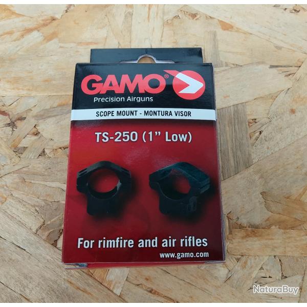 Colliers Gamo TS-250 1" pour rail 9/11mm LOW(montage bas) NEUFS