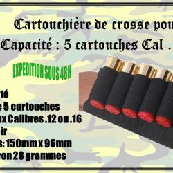 Cartouchi&egrave;re de crosse pour fusil de capacit&eacute; de 5 cartouches calibre .12 ou .16