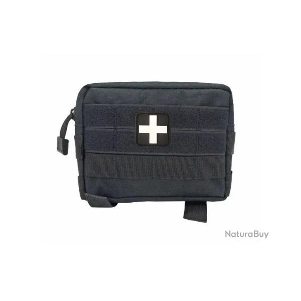 Sacoche tactique 2 polyvalente et multifonctionnelle avec patch N/B - Noire - Livraison gratuite