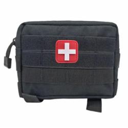 Sacoche tactique 2 polyvalente et multifonctionnelle avec patch R/B - Noire - Livraison gratuite (1)