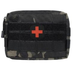 Sacoche tactique 2 polyvalente et multifonctionnelle - Camo Noir - avec patch N/R - Liv. gratuit (1)
