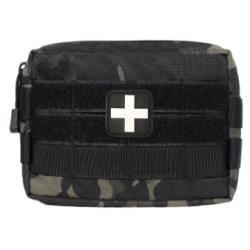 Sacoche tactique 2 polyvalente et multifonctionnelle - Camo Noir - avec patch N/B - Liv. gratuit (1)