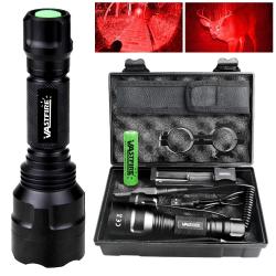 Lampe Tactique 2000 Lumens Fusil Rail 20mm Interrupteur Pression 18650 Chargeur Lumi&egrave;re Rouge