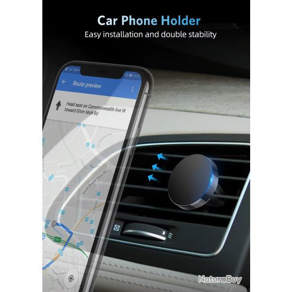 GTWIN Magnetique Support de voiture pour Smartphone