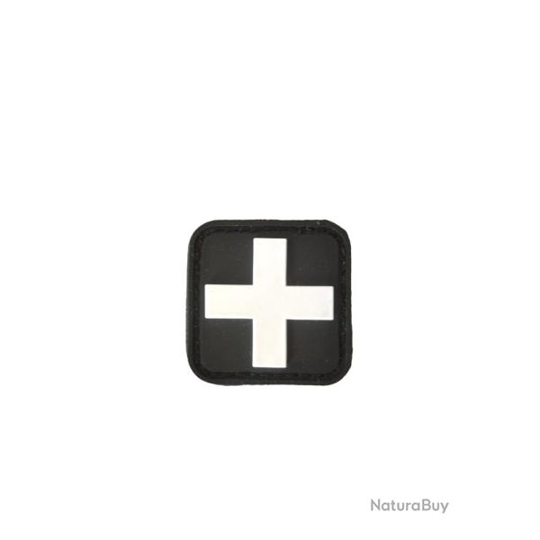 Patch M�dical - Croix Blanche/Noire - velcro - Livraison gratuite